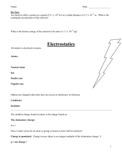 Electrostatics Note Packet - Hicksville Public Schools / Homepage