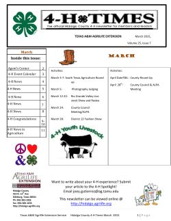 4-H Times Newsletter (March 2015) - Texas AgriLife Extension Service