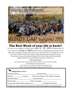 WINDY GAP Summer 2015 - High Country Young Life