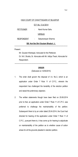 HIGH COURT OF CHHATTISGARH AT BILASPUR
