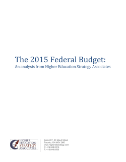 The 2015 Canadian Federal Budget