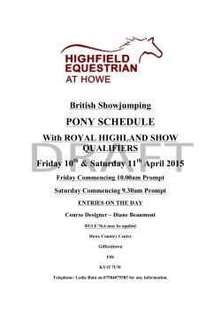 PONY SCHEDULE - Highfield Equestrian at Howe