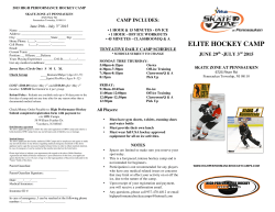 view brochure and sign up - High Performance Hockey Camp