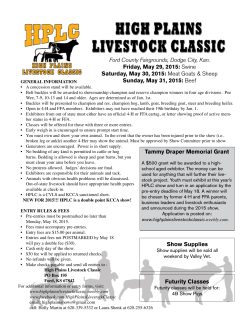 2015 Entry forms - High Plains Livestock Classic