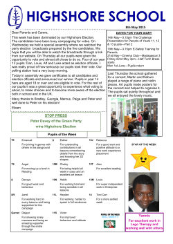 No 104 Newsletter 8th May 2015