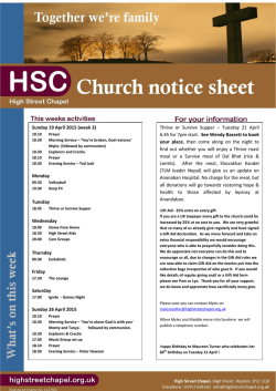 Sunday 19 April 2015 (week 3)