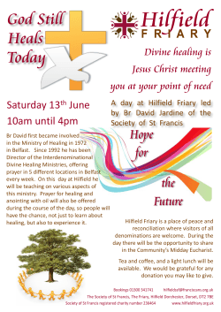 A Day of Healing - Hilfield Friary