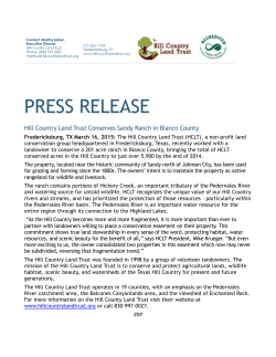 Press Release - Hill Country Land Trust
