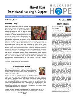 View Newsletter - Hillcrest Hope