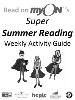 Weekly Activity Guide Read on `s - Hillsborough County Reads on