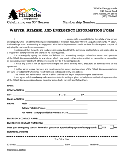 2015 Waiver - Hillside Campgrounds