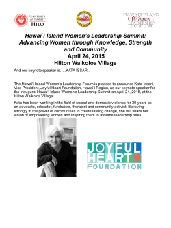 Hawai`i Island Women`s Leadership Summit: Advancing Women