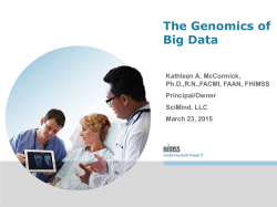 The Genomics of Big Data