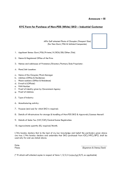 Annexure â III KYC Form for Purchase of Non