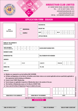 squash application form - hindusthan club limited