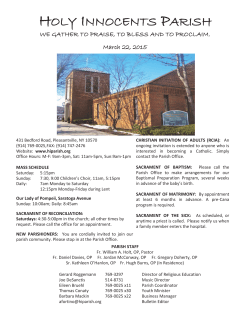 March 22, 2015 - Holy Innocents Roman Catholic Parish