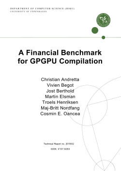 A Financial Benchmark for GPGPU Compilation