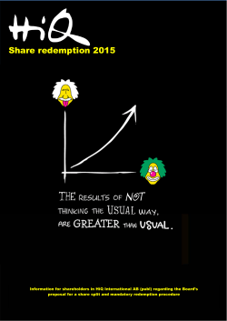 Share redemption 2015