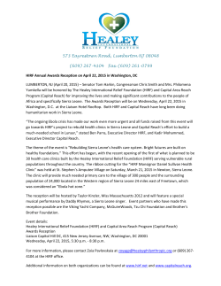 Press release 4.20.15 - Healey International Relief