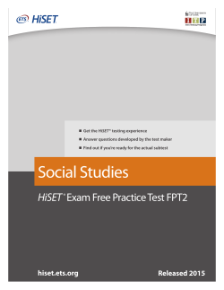 Social Studies Practice Test (FPT2 â Released in - HiSET