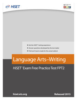 Writing Practice Test (FPT2 â Released in 2015)  - HiSET