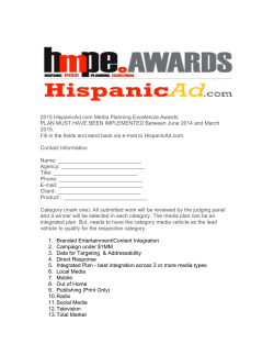 2015 HispanicAd.com Media Planning Excelencia Awards PLAN