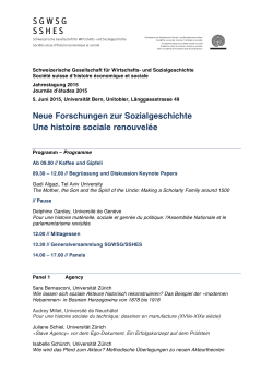 Programme  - Schweizerische Gesellschaft fÃ¼r Wirtschafts