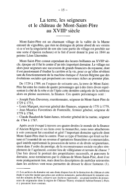 au XVIIIe siÃ¨cle - FÃ©dÃ©ration des sociÃ©tÃ©s d`histoire et d`archÃ©ologie