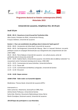 Programme doctoral en histoire contemporaine (PDHC
