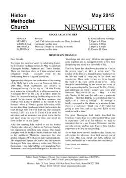 Histon Chapel Newsletter - Histon Methodist Church