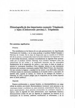 HistoriografÃ­a de dos importantes zoonosis: Triquinosis y lepra
