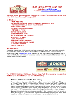HRCR NEWSLETTER JUNE 2015