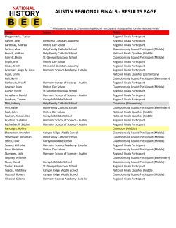 AUSTIN REGIONAL FINALS - RESULTS PAGE