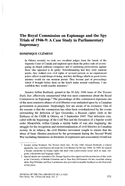 The Royal Commission on Espionage and the Spy Trials of 1946