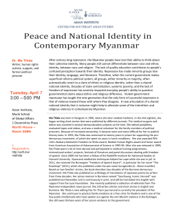 Peace and National Identity in Contemporary Myanmar