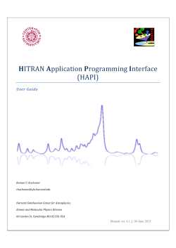 HITRAN Application Programming Interface (HAPI)