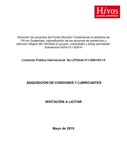 Licitacion Publica Internaciona - AdquisiciÃ³n Condones y