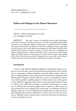 Sufism and Dialogue in the Hizmet Movement