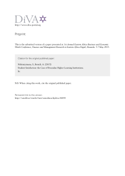 Student Satisfaction: the Case of Rwandan Higher Learning