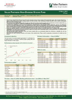 Value Partners HigH-DiViDenD stocks FunD