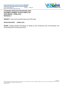 Voice Communication Setup and ATIS Guide