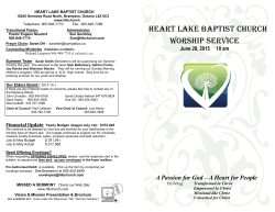 Weekly Bulletin - Heart Lake Baptist Church
