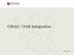 GMAS / OAR Integration - Harvard Longwood Campus Research