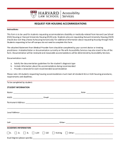 Request for Housing Accommodations