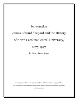 Introduction: History of North Carolina Central University
