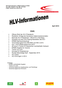 April 2015 Inhalt: Offener Brief der HLV