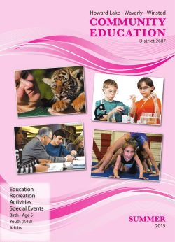 COMMUNITY EDUCATION - Howard Lake-Waverly