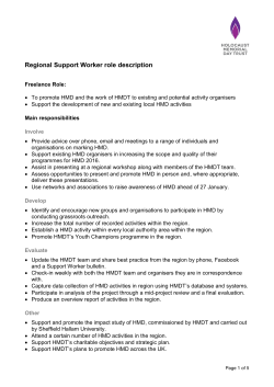 Regional Support Worker person specification