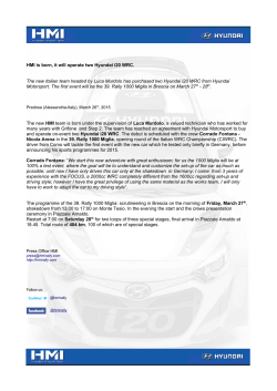 HMI is born, it will operate two Hyundai i20 WRC. The new Italian