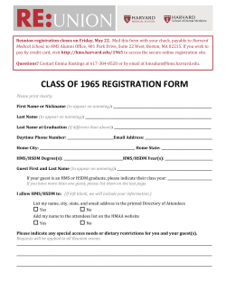 CLASS OF 1965 REGISTRATION FORM